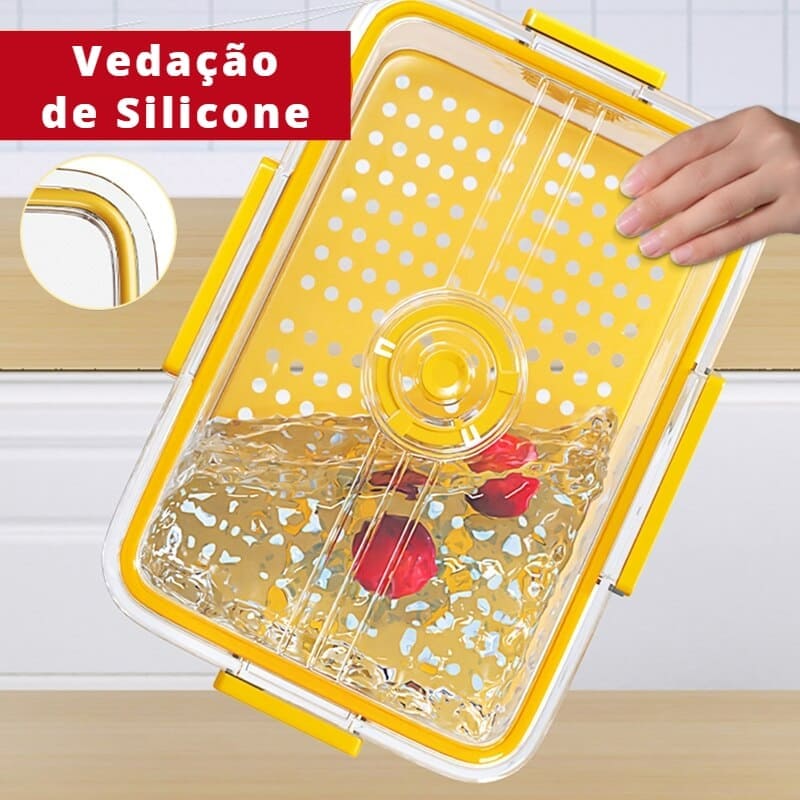 Organizador de Geladeira com Tampa e Marcador de Data Housetay