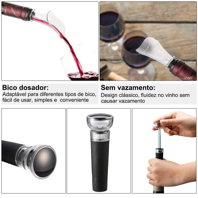Abridor de Vinho Elétrico Com Kit Housetay