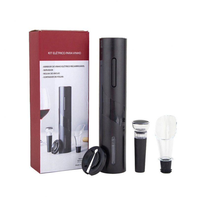 Abridor de Vinho Elétrico Com Kit Housetay