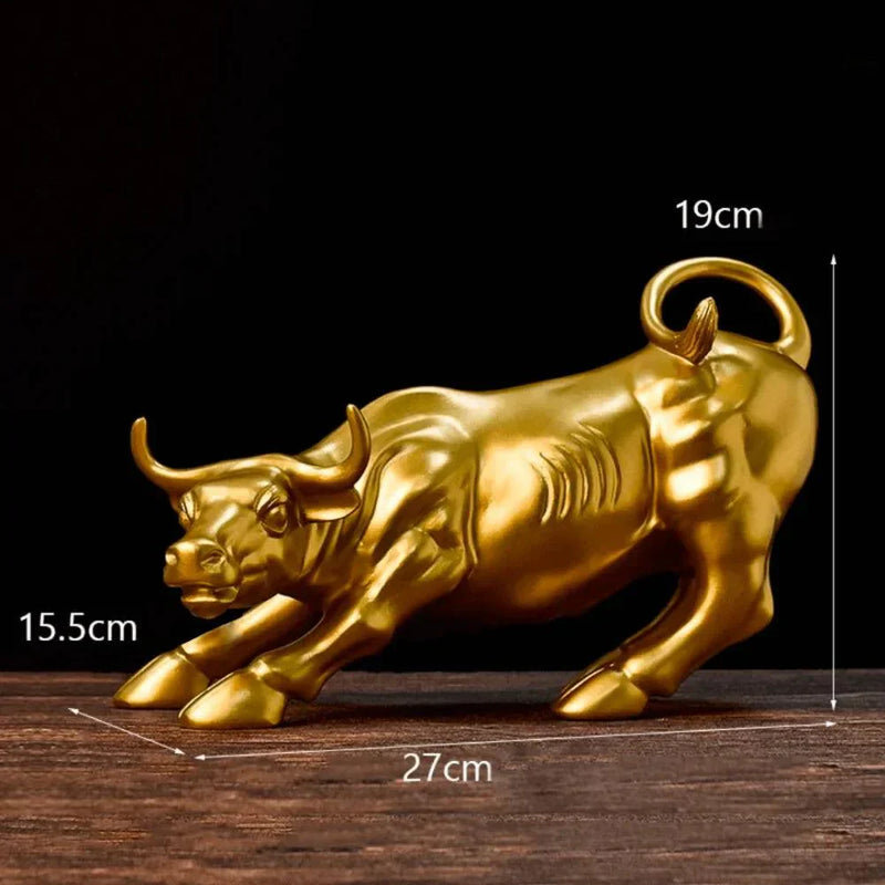 Escultura Touro de Wall Street Dourado Housetay